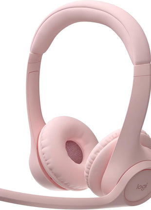 Logitech Zone 300 Wireless Bluetooth Headset with Noise-Canceling Microphone, Compatible with Windows, Mac, Chrome, Linux, iOS, iPadOS, Android – Rose