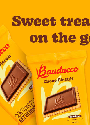 Bauducco Choco Biscuit Cookies ??Crispy Chocolate-Covered Biscuits, Individually Wrapped for Snacking, Dessert, and Lunch Boxes, 15.2 oz (Pack of 24)