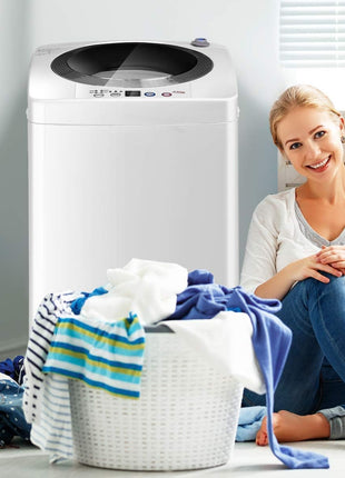 Giantex Portable Washing Machine, Full Automatic Washer and Dryer Combo, with Built-in Pump Drain 8 LBS Capacity Compact Laundry Washer Spin Dryer for Apartment RV Dorm