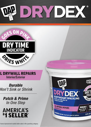 DAP DryDex Dry Time Indicator Spackling, Pink/White, 32 Oz (7079812330)