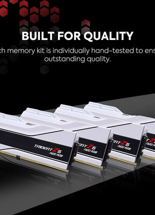 G.SKILL Trident Z5 Neo RGB Series DDR5 RAM (AMD EXPO) 64GB (2x32GB) 6000MT/s CL26-36-36-96 1.45V Desktop Computer Memory U-DIMM - Matte White (F5-6000J2636H32GX2-TZ5NRW)