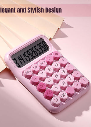 Mr. Pen Mechanical Switch Calculator - 12 Digit Large LCD Display, Pink with Big Buttons