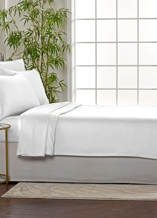 King Sheets by Pure Bamboo, Genuine 100% Organic Viscose Derived from Bamboo Bed Sheet Set, Soft & Cooling, Double Stitching, 2 Year Quality Promise (King, White)