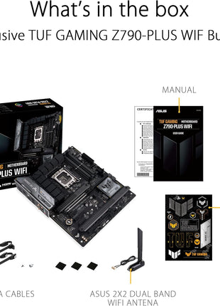 ASUS TUF Gaming Z790-Plus WiFi LGA 1700(Intel 14th,12th &13th Gen) ATX Gaming Motherboard(PCIe 5.0,DDR5,4xM.2 Slots,16+1 DrMOS,WiFi 6,2.5Gb LAN,Front USB 3.2 Gen 2 Type-C,Thunderbolt 4(USB4),Aura RGB)