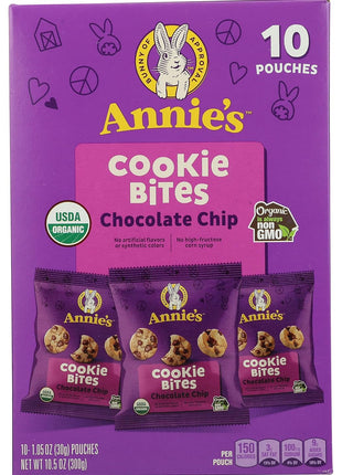 Annie's Organic Chocolate Chip Cookie Bites, 10 Pouches, 10.5 oz