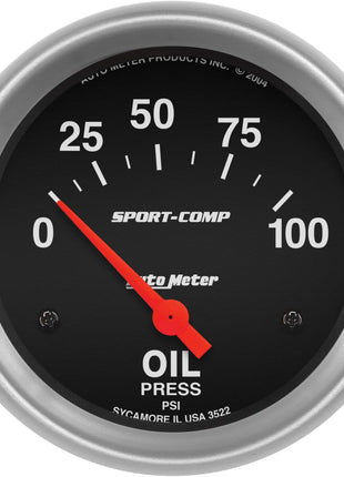 Auto Meter 3522 Sport-Comp Electric Oil Pressure Gauge