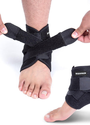 Bodyprox Ankle Support Brace, Breathable Neoprene Sleeve, Adjustable Wrap! (1 Pack)