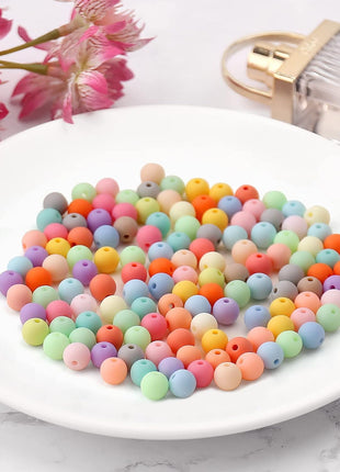 1000PCs 6MM Matte Mix Colors Acrylic Round Beads, Frosted Round Acrylic Balls Gumball Beads, Bubblegum Beads Chunky Beads, Plastic Resin Beads for Necklace and Bracelet Making, Crafting Supplies