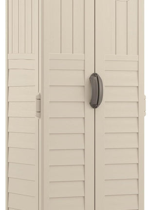 Suncast Vertical Outdoor Storage Shed with All-Weather Construction, Vanilla