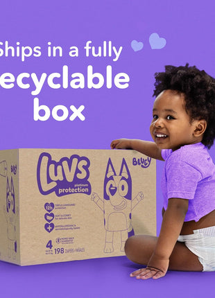 Luvs Size 5 Baby Diapers, Platinum Protection Bluey Diapers for Day & Night,Size 5 (27+ lb), 172 Count