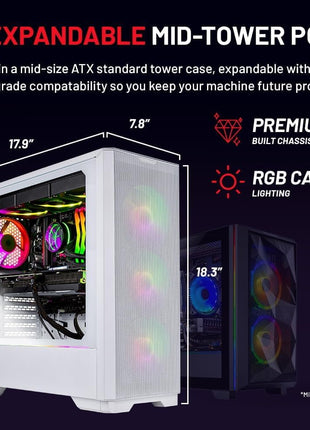 Skytech Gaming Eclipse Lite Gaming PC, AMD Ryzen 7 9800X3D 4.7GHz, AMD RX 9070XT 16GB VRAM, X670 Board, 2TB Gen4 NVMe SSD, 32GB DDR5 RAM 6000, 1000W Gold PSU, 360 ARGB AIO, WI-FI 5, Windows 11