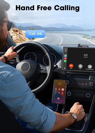 Topexplore 9" Carplay Screen for Car, Upgrade Portable Touchscreen | Car Play & Android Auto with Bluetooth, Mirror Link, Voice Control, Hands-Free Calling, Plug & Play for Family Road Trip