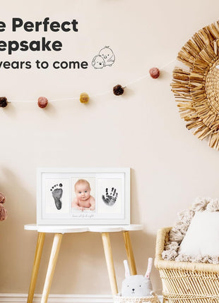 Inkless Hand and Footprint Kit, Boy Girl Newborn Keepsake (Alpine White) | No Mess Ink Pad for Baby Handprint, Clean Touch Paw Print Kit for Dog Picture Frame, Personalized Baby Christmas Shower Gifts