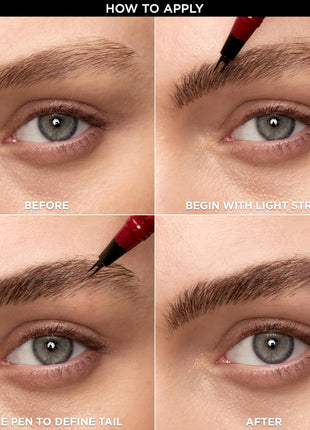 L'Oreal Paris Faux Brow, Hair-Like, Filling Eyebrow Pen with Double-Brush Tip, Fast & Precise Eyebrow Makeup, Soft Black, 0.04 Fl Oz