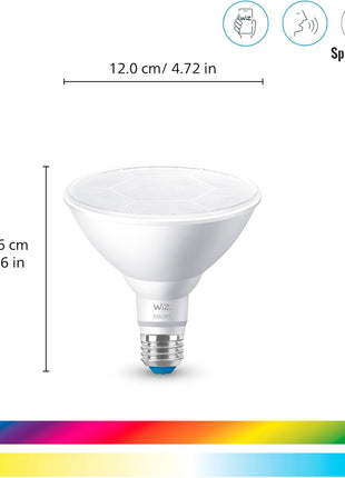 WiZ Connected 120W PAR38 Color LED Light Bulb - Connects to Your Wi-Fi - E26 Smart Bulb - Control with Voice or App + Activate with Motion - Matter Compatible - 1 Pack