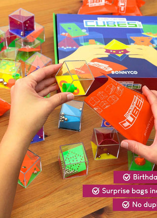 BONNYCO Brain Teaser Puzzles Cubes Kids Party Favors Pack 30. Pinata Goodie Bags Stuffers for Kids 3-5 4-8, Return Gifts for Birthday Party. Mini Puzzle Games, Classroom Prizes, Rewards Stocking