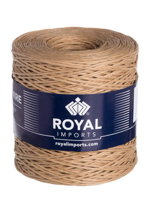Royal Imports Bind Wire Wrap Twine, Paper Fiber Covered Waterproof Metal Wire Rustic Vine for Flower Bouquets, Floral Wrapping, Art Craft Projects - 26 Gauge (673 Ft) - Natural