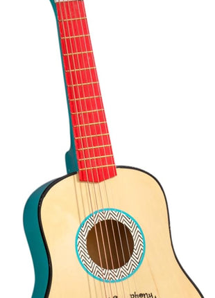 KidKraft Lil' Symphony Wooden Play Guitar, Kids Musical Instrument Toy, Gift for Ages 3+ | Beginner Acoustic Guitar with Adjustable Strings, Really Works, Primary Colors, Gift for Ages 3+