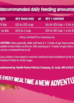 Purina Friskies Gravy Swirlers With Flavors of Chicken, Salmon and Gravy Dry Cat Food - 3.15 lb. Bag