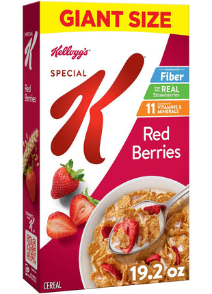 Kellogg's Special K Breakfast Cereal, Family Breakfast, Fiber Cereal, Giant Size, Red Berries, 19.2oz Box (1 Box)