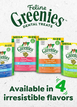 Greenies Cat Treats, Feline Veterinarian-Recommended Adult Natural Dental Treats, Catnip Flavor, 9.75 oz. Tub