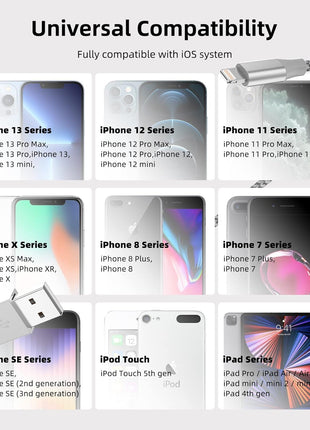 iPhone Charger 3 Pack 10 ft Apple MFi Certified Lightning Nylon Braided Cable Fast Charging Cord Compatible with iPhone 13 12 11 Pro Max XR XS X 8 7 6 Plus SE iPad and More