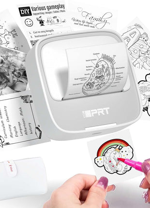 iDPRT Sticker Printer, Portable Sticker Maker Machine, Mini Inkless Bluetooth Thermal Printer for iPhone & Android, Pocket Printer for Labels, Barcodes, DIY Journaling, Kids Gift, Gray