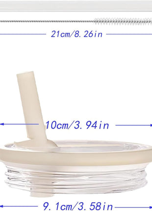 2 Pack Stanley Lid Replacement 40 oz, with Leak Proof and Flip Straw Lid, Stanley Cup Accessories, for Stanley Quencher H2.0 40 oz Tumbler (Only), BPA Free (Milk White)