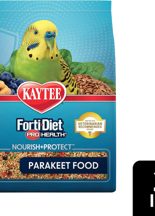 Kaytee Forti-Diet Pro Health Nourish+Protect Parakeet Food, Comprehensive Nutrition Backed by Science, Digestive Health, Immune Support, 2 pounds