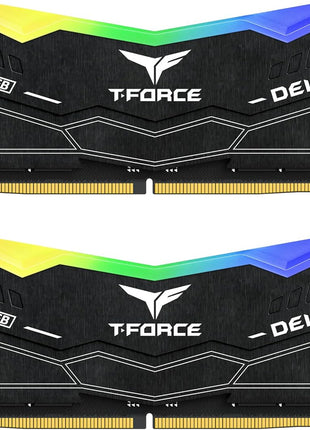 TEAMGROUP T-Force Delta RGB DDR5 Ram 32GB (2x16GB) 6400MHz PC5-51200 CL38 Desktop Memory Module Ram for 600 700 Series Chipset XMP 3.0 Ready Black FF3D532G6400HC38JDC01