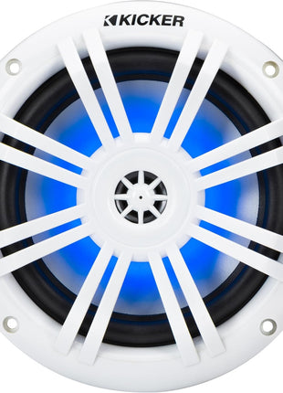 KICKER 51KM604WL KM 6.5 inch 4Ω LED Marine Coaxial Speakers - Pair