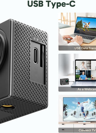 AKASO EK7000 4K30FPS 20MP WiFi Action Camera with EIS Ultra HD 131FT Waterproof Underwater Camera Remote Control 4X Zoom Support External Microphone Black