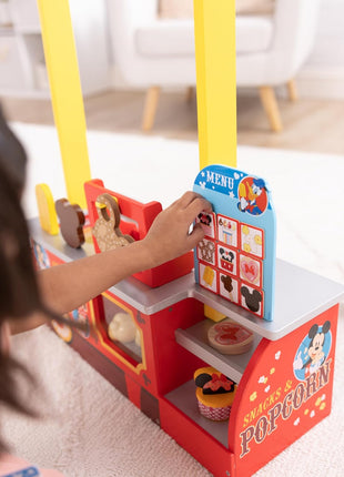 Melissa & Doug Disney Snacks & Popcorn Wooden Pretend Play Food Counter – 33 Pieces - FSC-Certified Materials