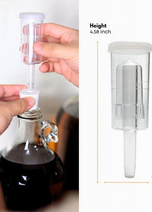 Fastrack 3 Piece Airlock for Fermentation Hydrolocks for Fermenting Wine and Beer with Drilled Rubber Stopper Durable Carboy Bung with transparent Airlock Set used for Fermentation Set of 3