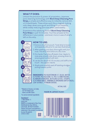 Biore Original Blackhead Remover Nose Strips, Deep Cleansing, 14 ct, 4pk | Pore-Unclogging Nose Strips, C-Bond Technology, Oil-Free, Non-Comedogenic, Deep Cleansing Skincare, 56 Strips
