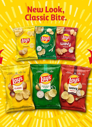 Lay's Potato Chips, 4 Flavor Variety Pack, 1 oz Single Serve Bags, (40 Pack)