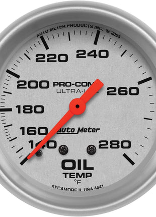 AUTO METER 4441 Ultra-Lite Mechanical Oil Temperature Gauge