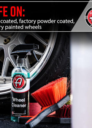 Adam's Polishes Wheel Cleaner 16oz - Tough Wheel Cleaning Spray for Car Wash Detailing | Rim Cleaner & Brake Dust Remover | Safe On Chrome Clear Coated & Plasti Dipped Wheels | Use w/Wheel Brush