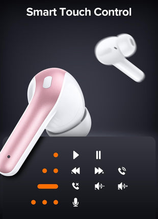 TAGRY Bluetooth Headphones True Wireless Earbuds 60H Playback LED Power Display Earphones with Wireless Charging Case IPX5 Waterproof in-Ear Ear buds with Mic for TV Smart Phone Laptop Computer Sports