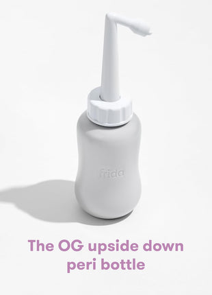 Frida Mom Upside Down Peri Bottle Sprayer, Perineal Care & Postpartum Recovery, Portable Travel Bidet & Perineal Cleanser with Travel Bag, Postpartum Essential, Gray