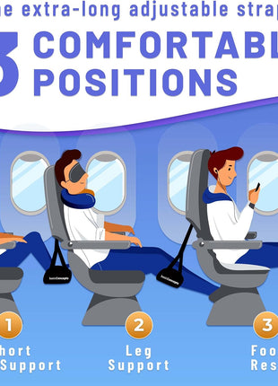 BASIC CONCEPTS Airplane Foot Hammock for Plane Travel Essentials - Airplane Travel Essentials, Long Flight Foot Rest - Plane Gadgets