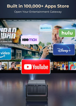 Goodee Viedo Projector With Wifi And Bluetooth, Smart Movie System/ Dolby Audio/ Auto Focus & Keystone Portable Projector, 4k Video Decode & 1080p Native For Home Theater / Outdoor
