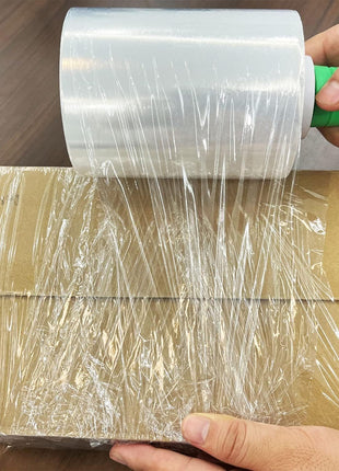 2-Pack Industrial Mini Clear Stretch Wrap Film 80 Gauge 5.1" 1000ft for Pallet Wrap with Plastic Handle,Durable Self-Adhering Packing,Moving,Packaging,Heavy Duty Shrink Film Chuangseed