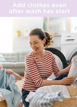 COMFEE' 24" Washer and Dryer Combo 2.7 cu.ft 26lbs Washing Machine Steam Care, Overnight Dry, No Shaking Front Load Full-Automatic Machine, Dorm White