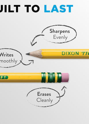 Ticonderoga Wood-Cased Pencils, Pre-Sharpened, #2 HB Soft, Yellow, 18 Count