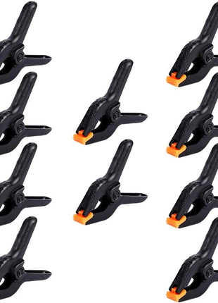 10 Packs of 3.4 inch Professional Plastic Small Spring Clamps Heavy Duty for Crafts or Plastic Clips and Backdrop Clips Clamps for Backdrop Stand,Photography, Home Improvement and so on