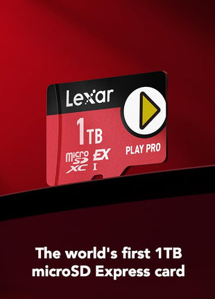 Lexar 512GB Play PRO microSD Express Card, UHS-I, C10, U3, V30, Full HD, 4K, Up to 900/600 MB/s Memory Card, Compatible w/Nintendo-Switch 2, ASUS ROG Ally, Steam Deck, Gaming (LMSXPS0512G-BNNNU)