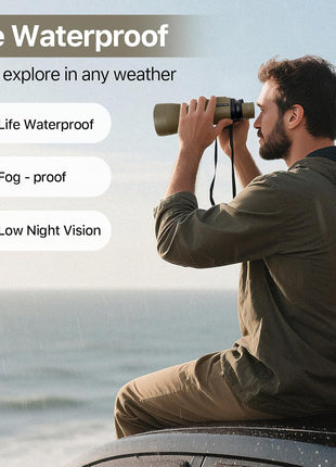20x50 Binoculars for Adults with Smartphone Adapter - High Powered Binoculars for Bird Watching Hunting Hiking Concert Travel Theater with BAK4 Prism FMC Lens, Mud