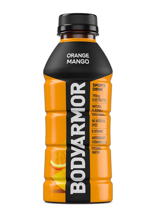 BODYARMOR Sports Drink Sports Beverage, Orange Mango, Coconut Water Hydration, Natural Flavors With Vitamins, Potassium-Packed Electrolytes, Perfect For Athletes, 16 Fl Oz (Pack of 12)