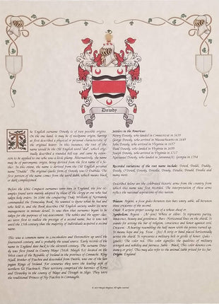 Mr Sweets Thorne Coat of Arms, Crest & History 8.5x11 Print - Name Meaning, Genealogy, Family Tree Aid, Ancestry, Ancestors, Namesakes - Surname Origin: Welsh Wales